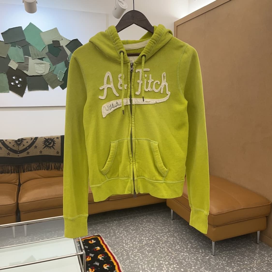 아베크롬비 Y2K 라임그린 기모 후드집업 L C06853 상품이미지3