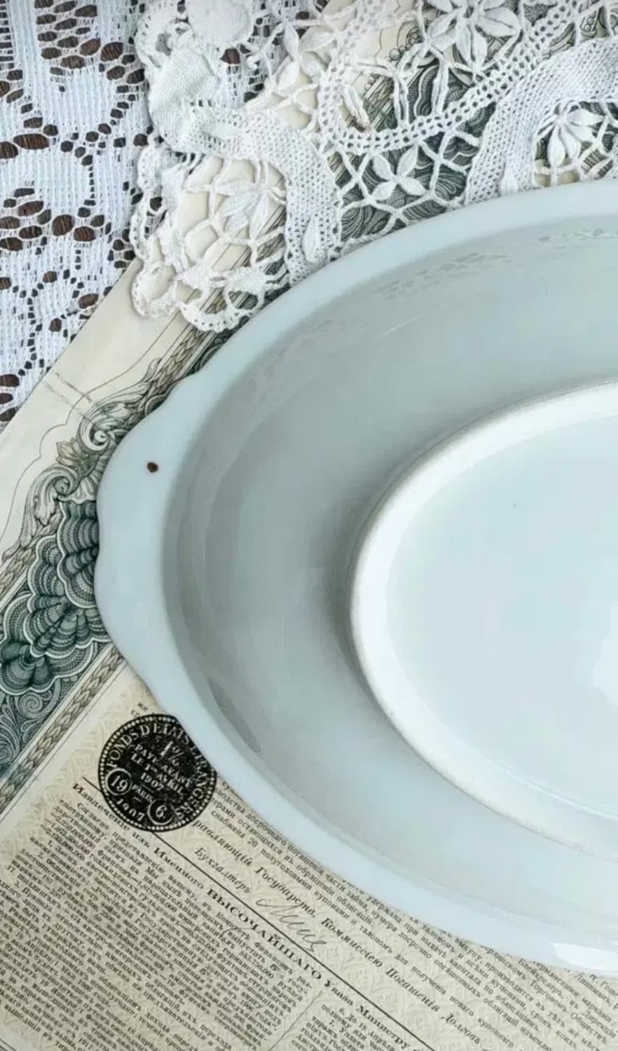 일본 앤틱 크레센트 차이나 핸드페인티드 오벌볼 상품이미지5