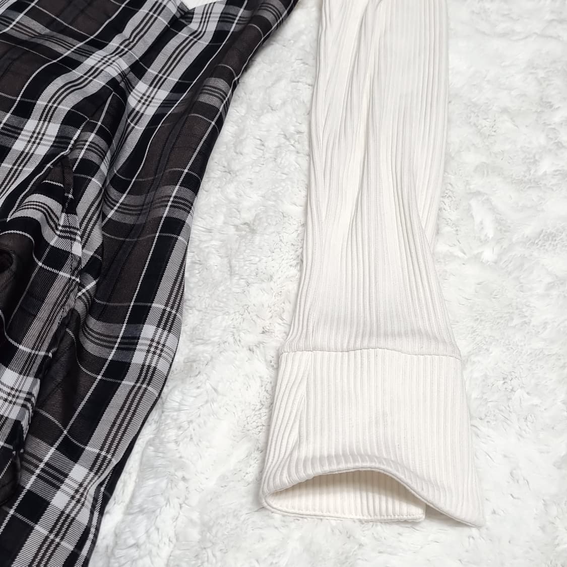 일본 빈티지 일브 브랜드 체크 회색 원피스 스나계 상품이미지7