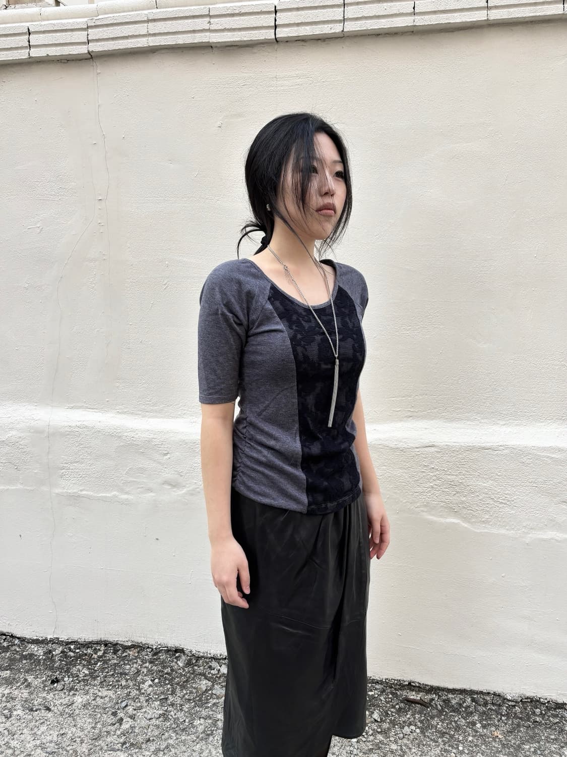 Lace shirring t-shirts 상품이미지1