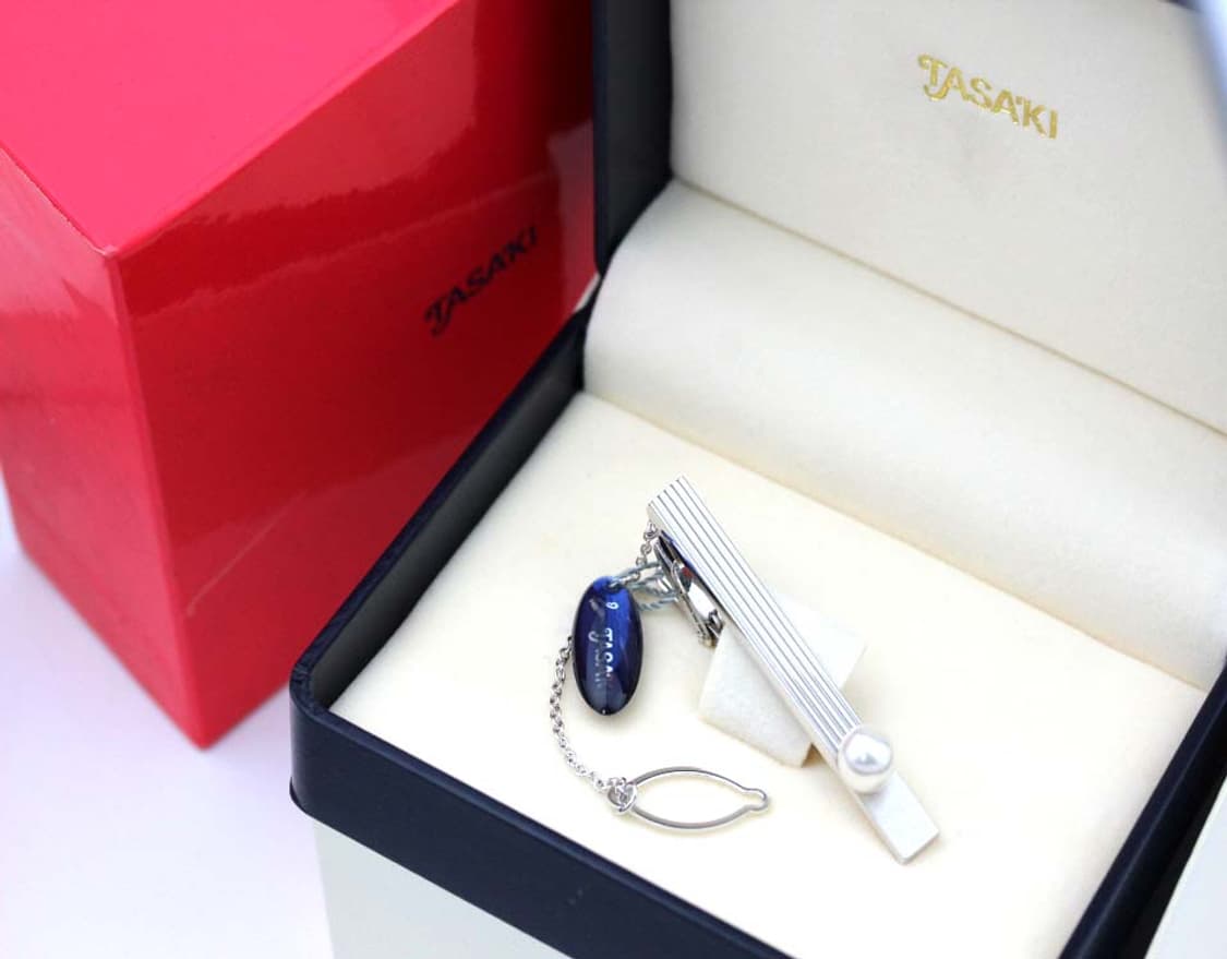 타사키 은 천연진주 하이엔드 4.9cm 남자 명품 넥타이핀 상품이미지1