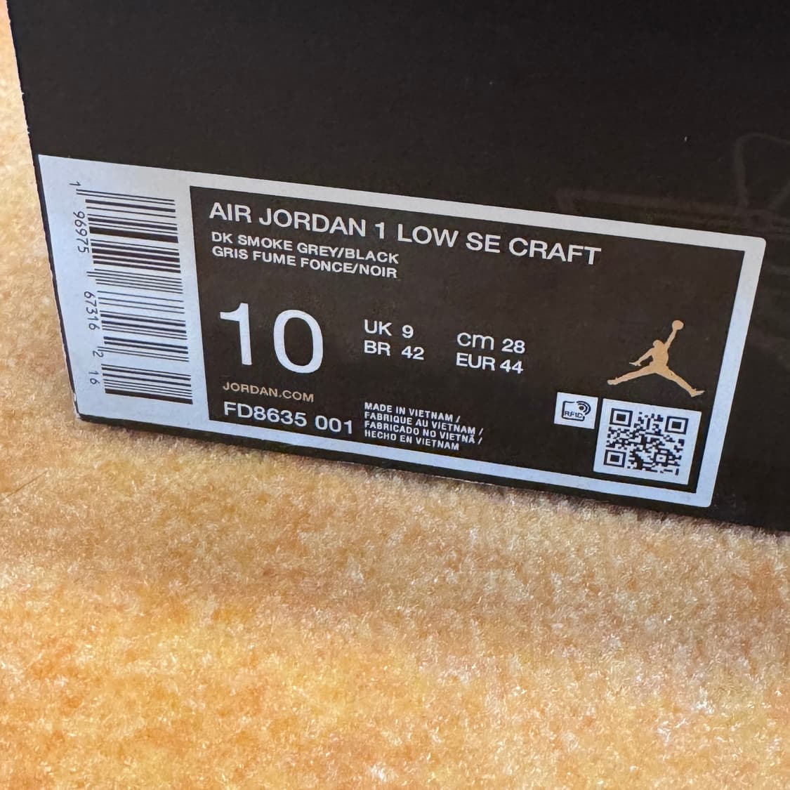 나이키 조던1 로우 SE 크래프트 다크 스모크 그레이  상품이미지3