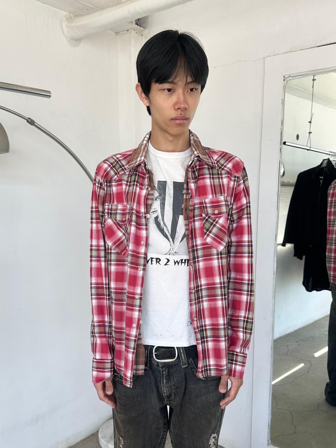 빈티지 레이어드 체크 셔츠 상품이미지1
