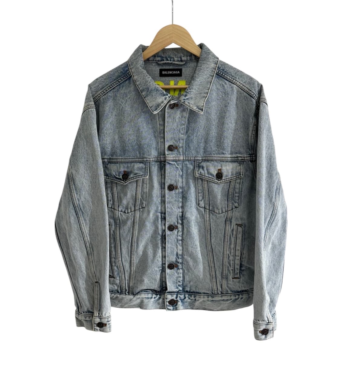 발렌시아가 라이트워시 네온 백로고 데님 자켓 상품이미지1