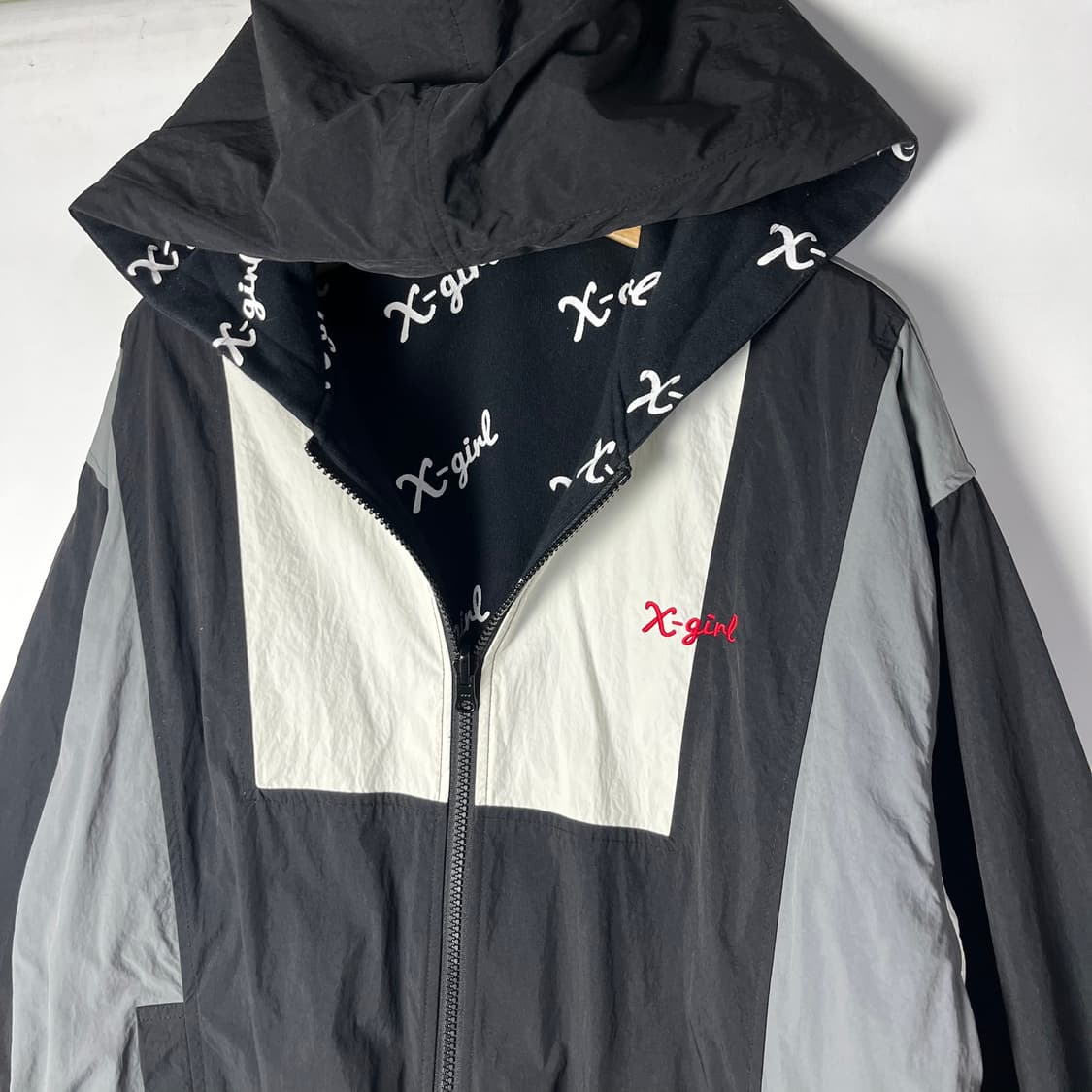 [X-girl] 엑스걸 리버시블 배색 후드 바람막이 상품이미지5