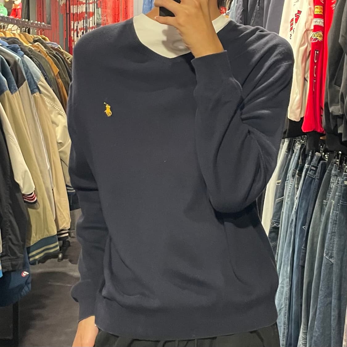 [IM] Polo 폴로 네이비 브이넥 긴팔니트 상품이미지4