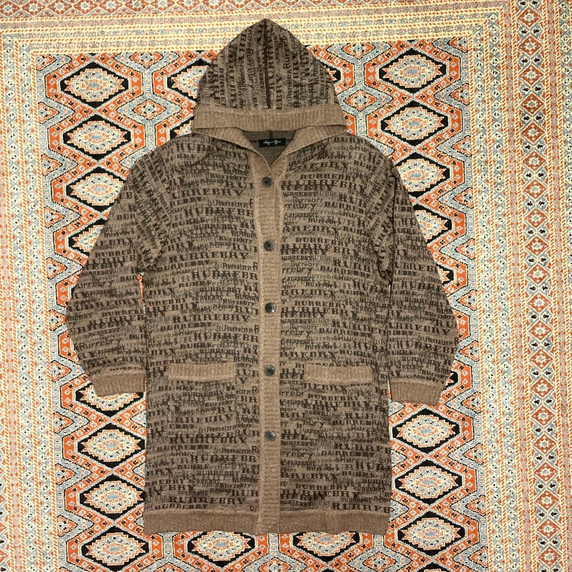 VTG 브라운 패드 후드 가디건 여성L 상품이미지1