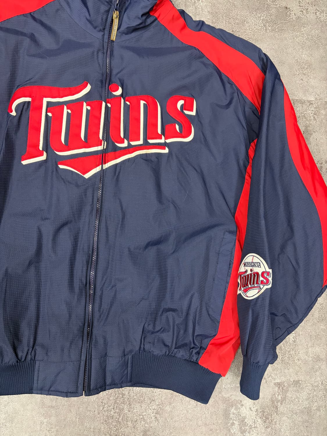 90s 마제스틱 미네소타 트윈스 야구 점퍼 네이비/레드 상품이미지3