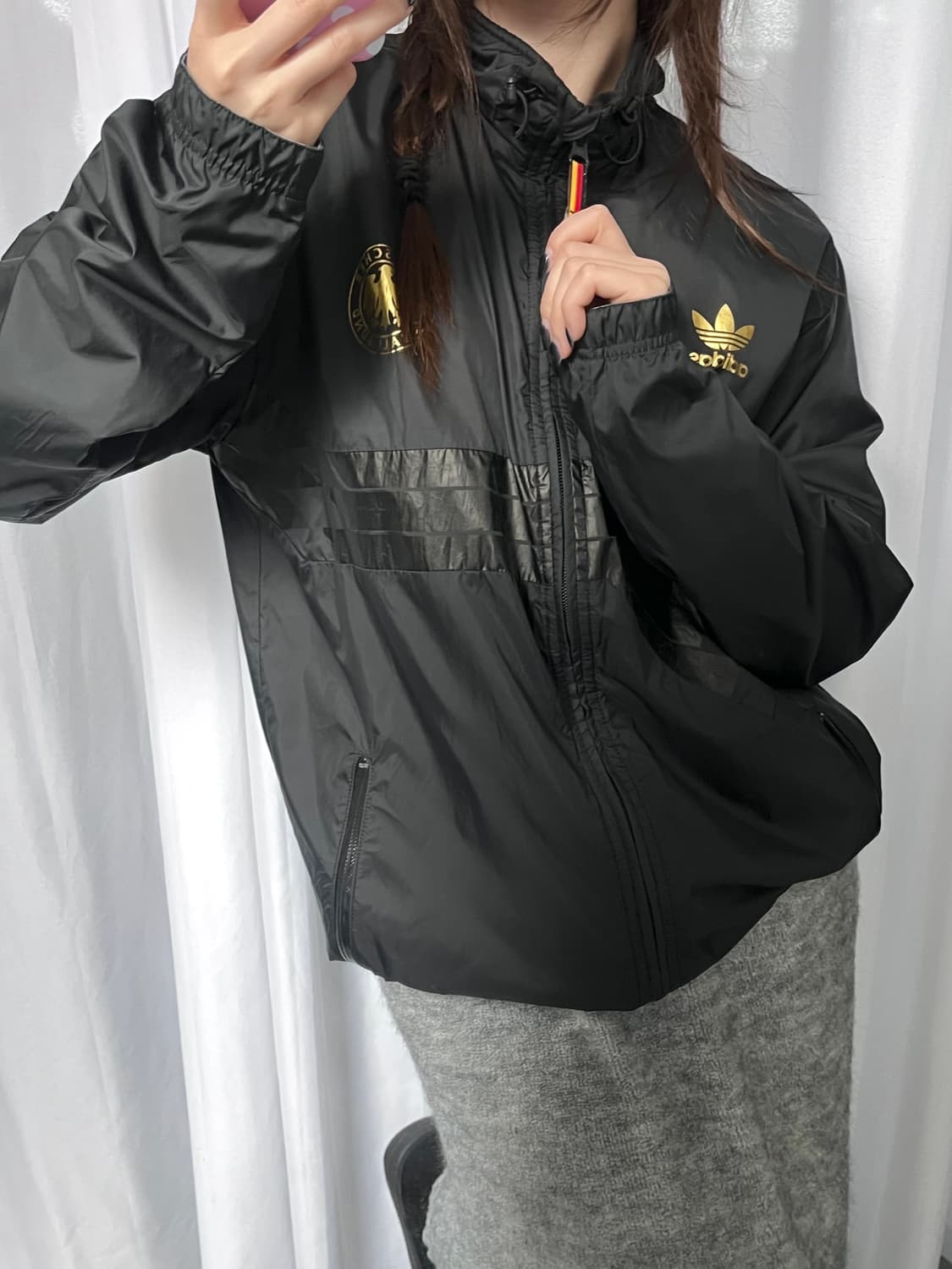 Adidas 아디다스 독일 블랙/골드로고 바람막이 자켓 상품이미지9