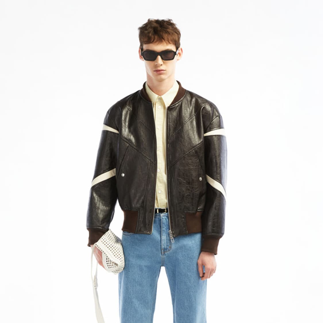 타일레 투톤 레더 블루종 브라운 상품이미지1