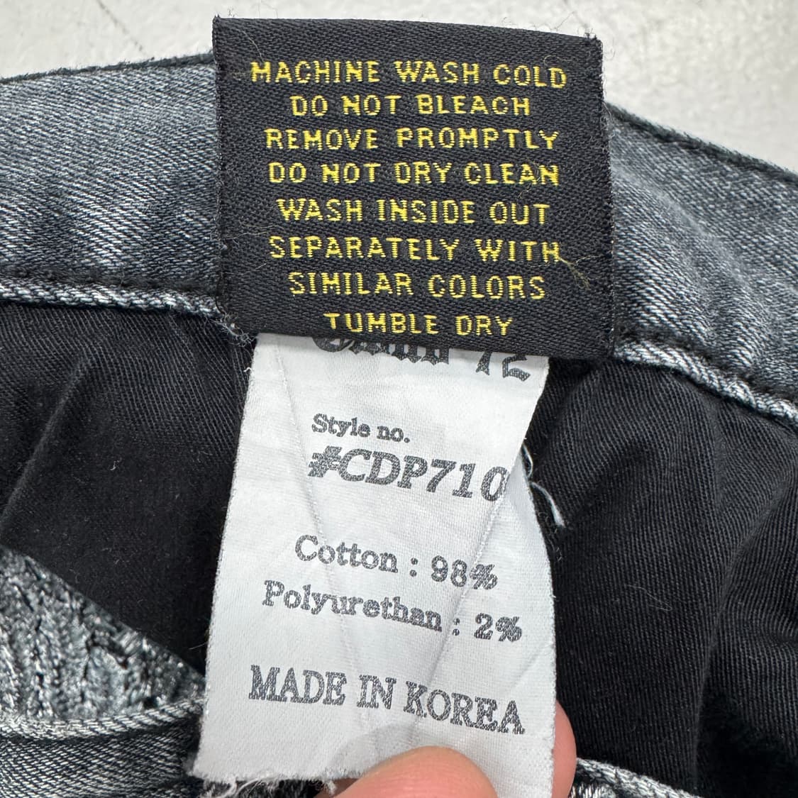 클라우드 72 스컬 해골 자수 새깅 락 펑크 바이커 데님팬츠 상품이미지10