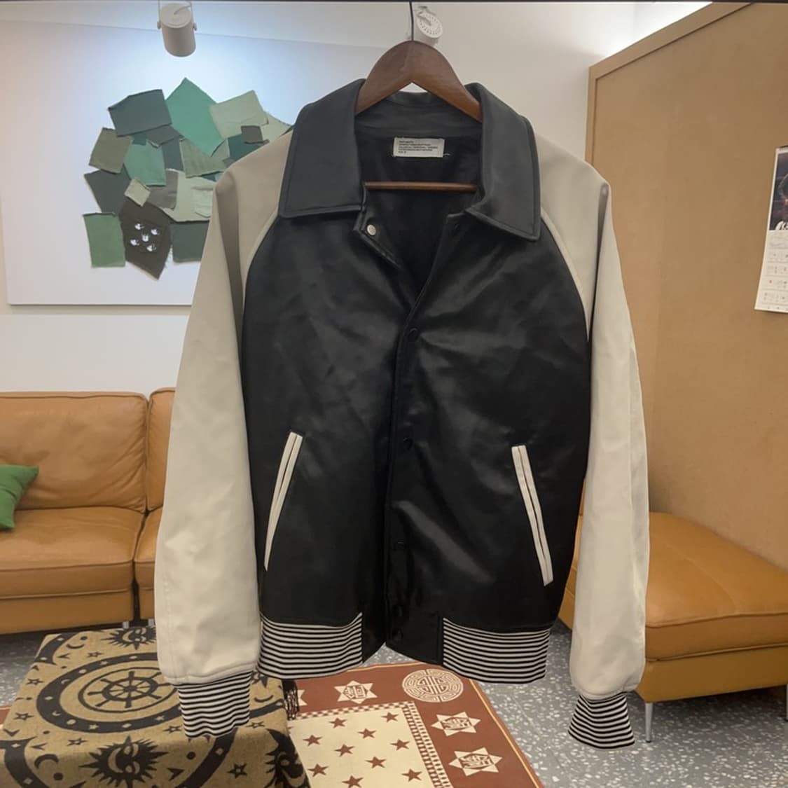 파르티멘토 빈티지 레트로 비건레더 바시티 자켓 M C08682 상품이미지3