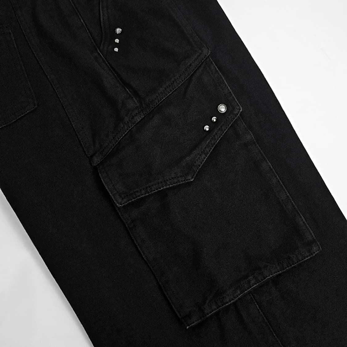 Lindel 웨스턴 리벳 워싱 카고 팬츠 (black) 상품이미지9