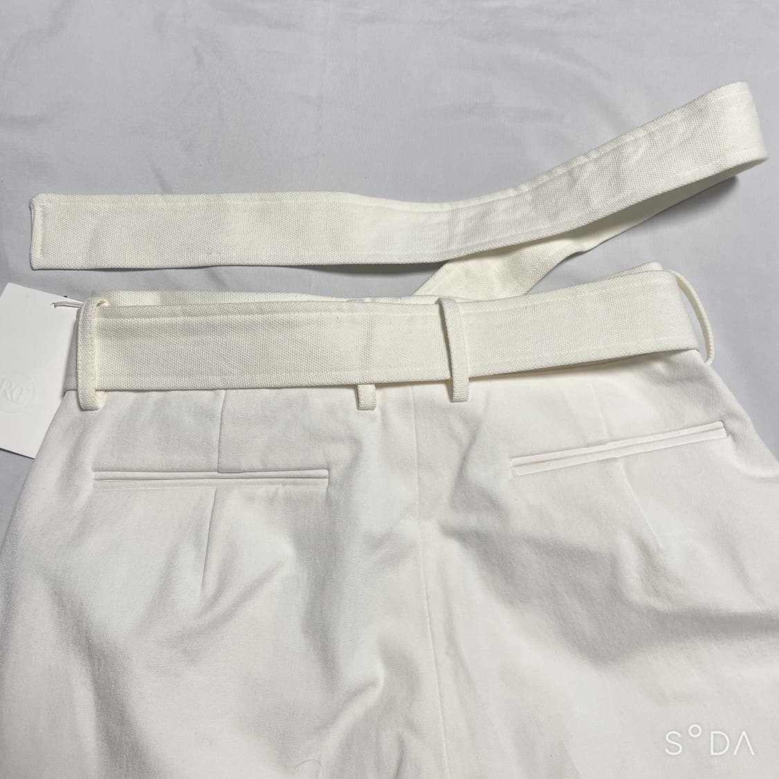 Recto 렉토 화이트 벨티드 면팬츠 바지 상품이미지8