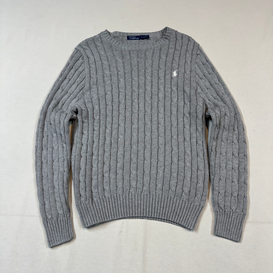 XL) 폴로 랄프로렌 케이블 꽈배기 라운드넥 니트 신형 큐알탭 상품이미지1