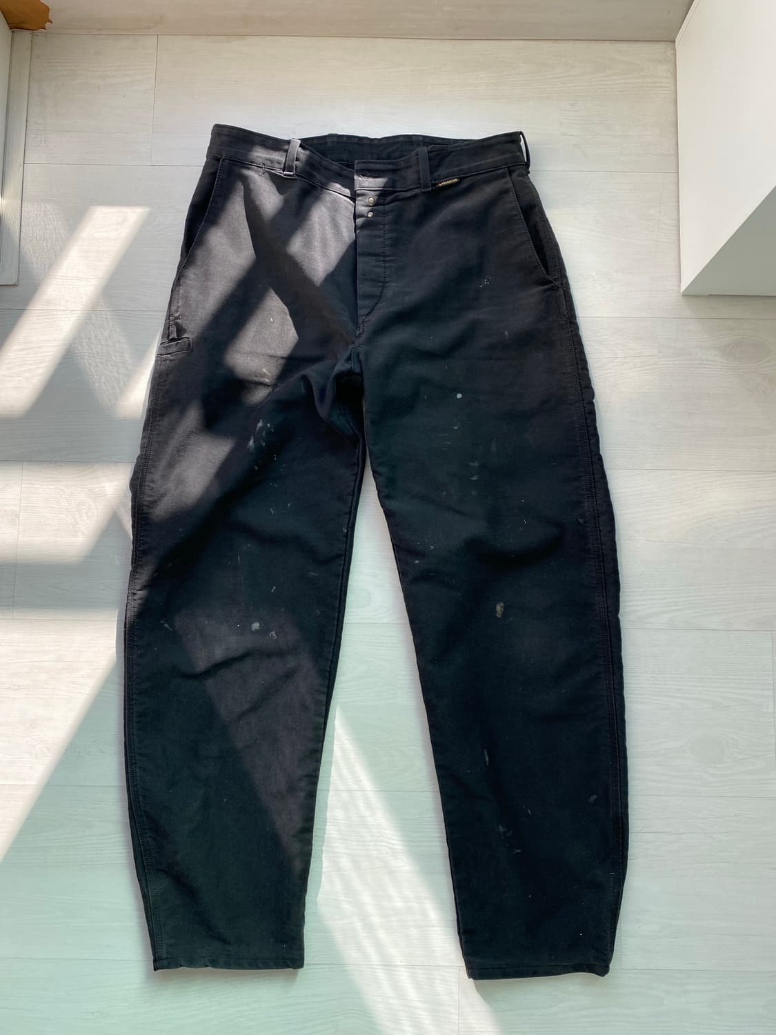 ~80s 르 라부어 프렌치 몰스킨 워크 팬츠 블랙 34 상품이미지5