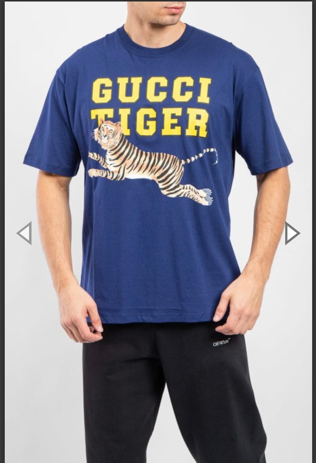 구찌 타이거 프린트 네이비 반팔 티셔츠 상품이미지8
