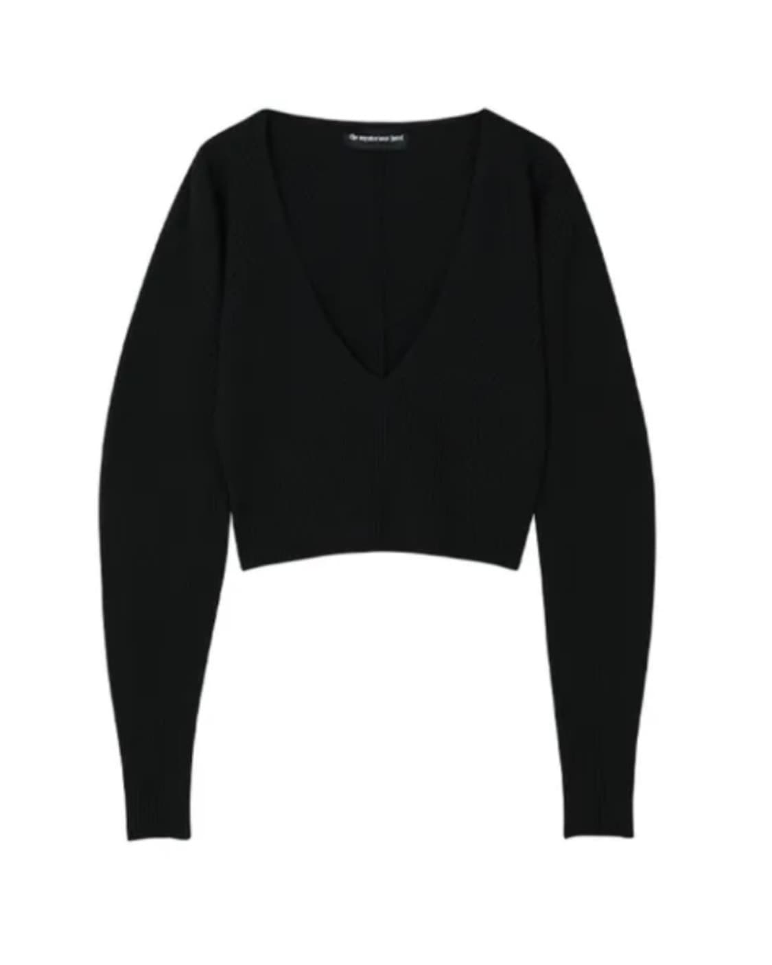 미스테리어스호텔 브이넥 레이어드 니트 블랙 새상품 상품이미지3