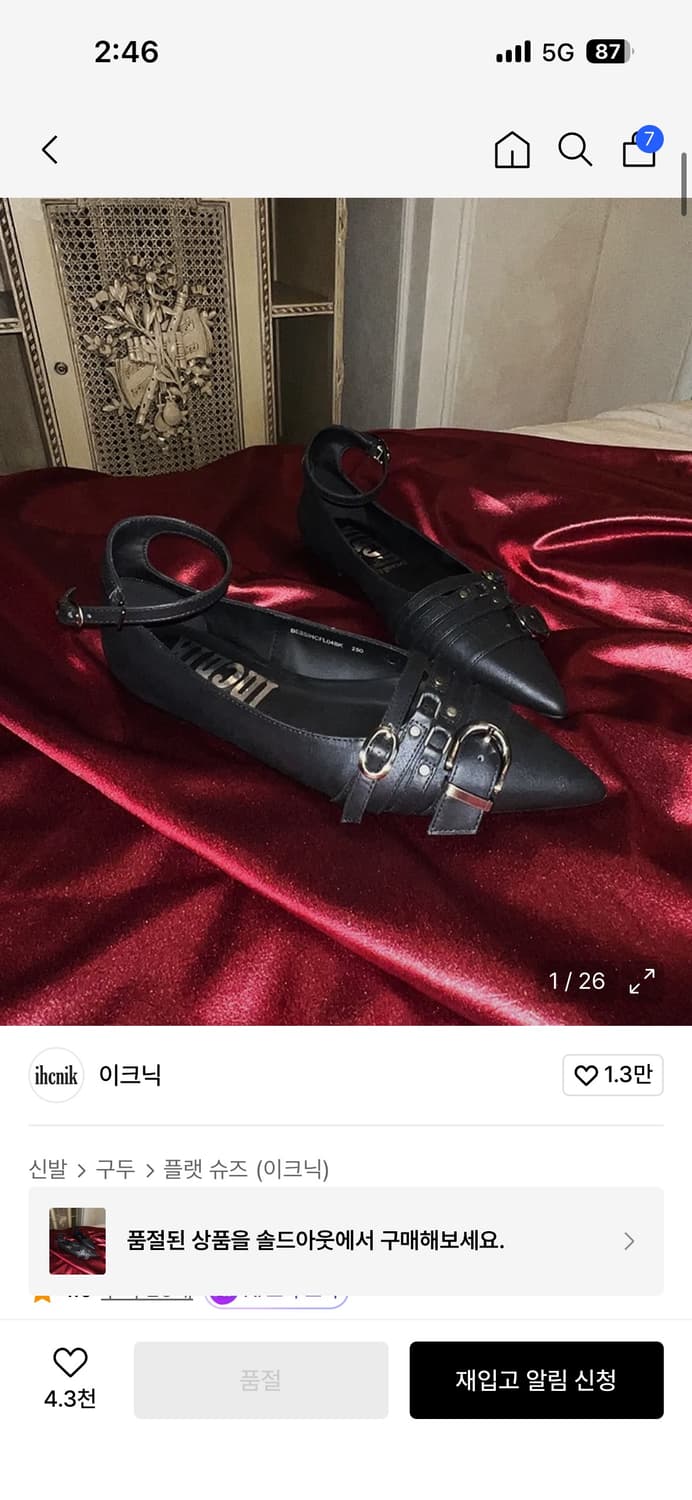 이크닉 스틸레토 플랫 상품이미지1