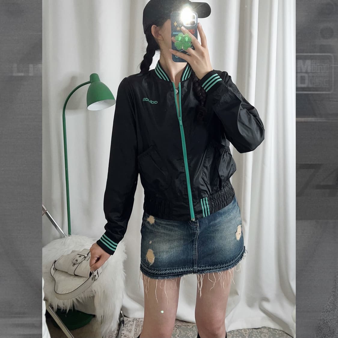 아디다스 블랙 & 민트 자켓 상품이미지2