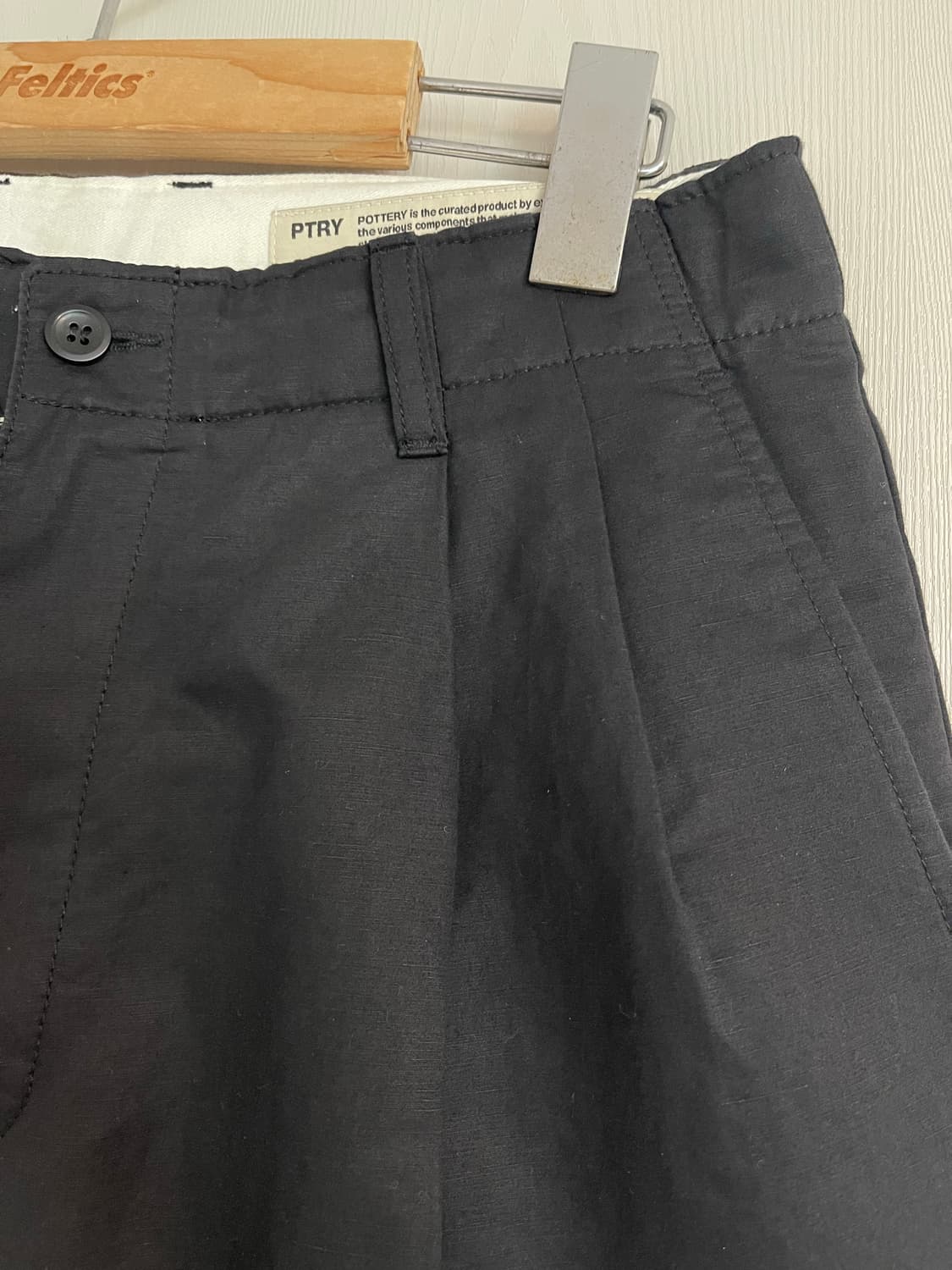 2025 SS 포터리 투플리츠 와이드 팬츠 블랙 1 상품이미지4