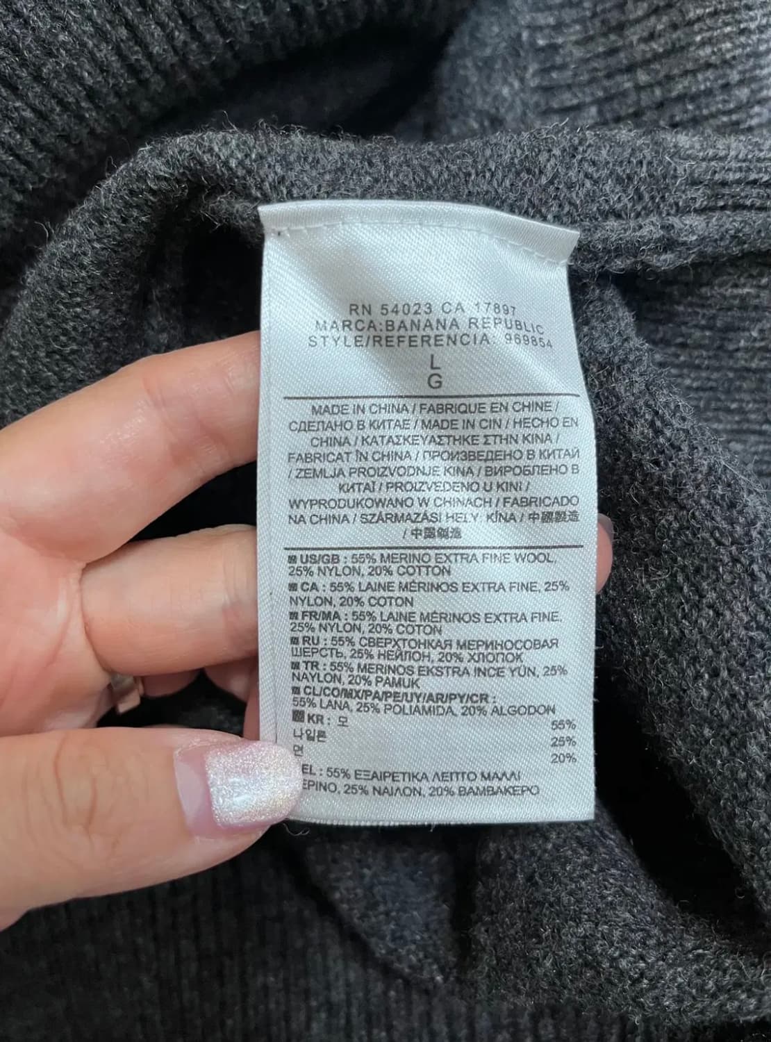 바나나리퍼블릭 남성 그레이 라운드울니트 상품이미지6