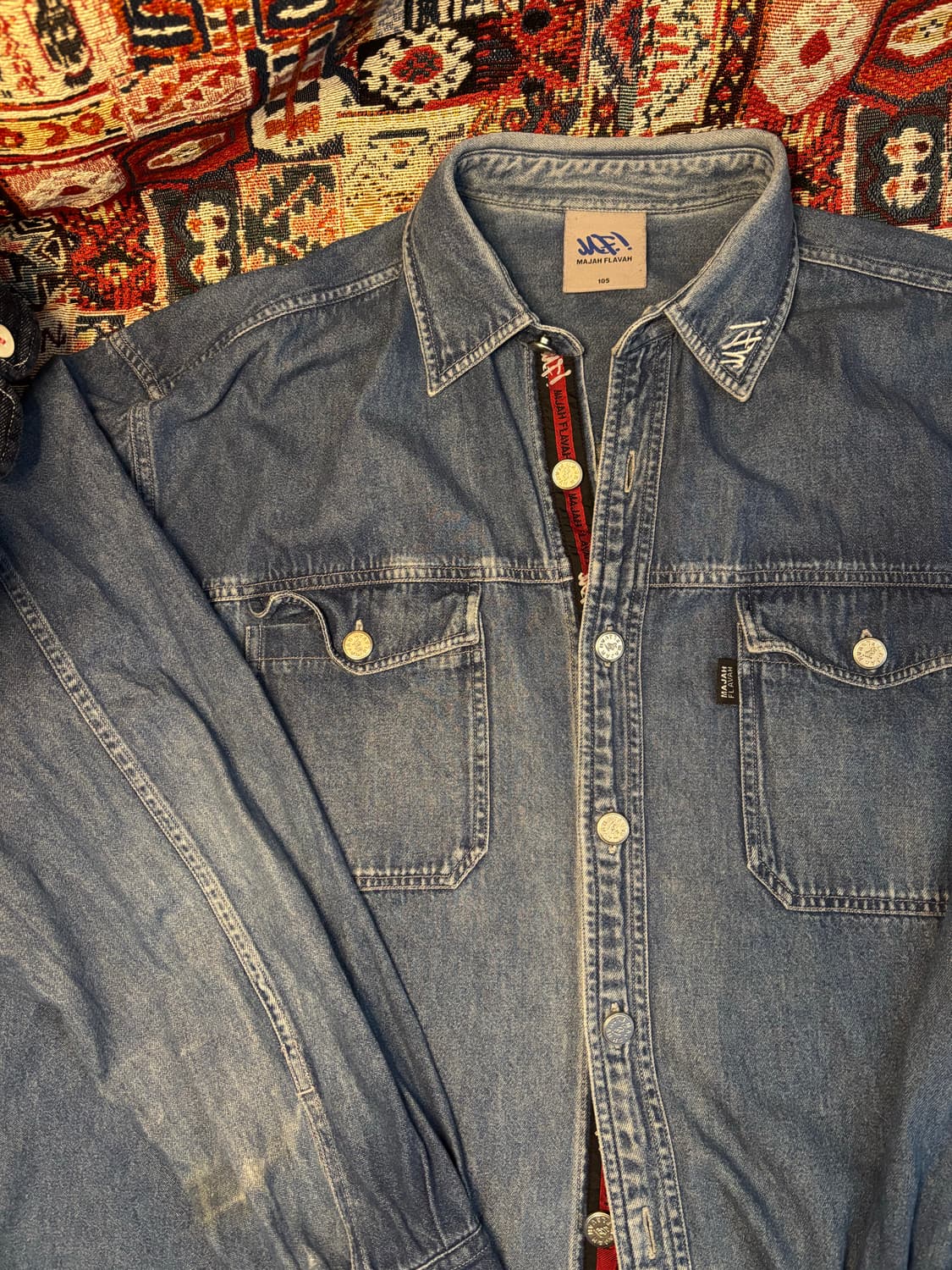 90s Majah Flavah Vintage denim shirt 상품이미지3