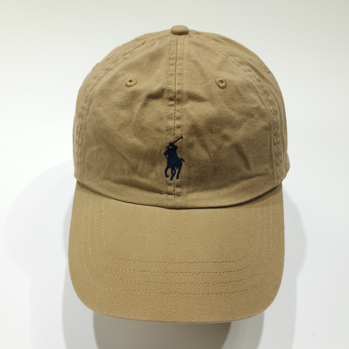 CL459 폴로 코튼 포니자수 베이지 볼캡 모자 상품이미지3
