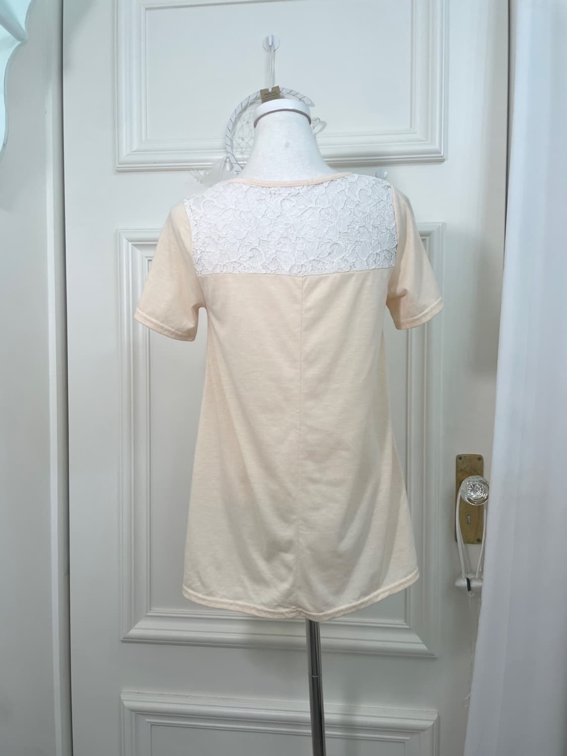 butter yellow lace shirring half top 상품이미지3