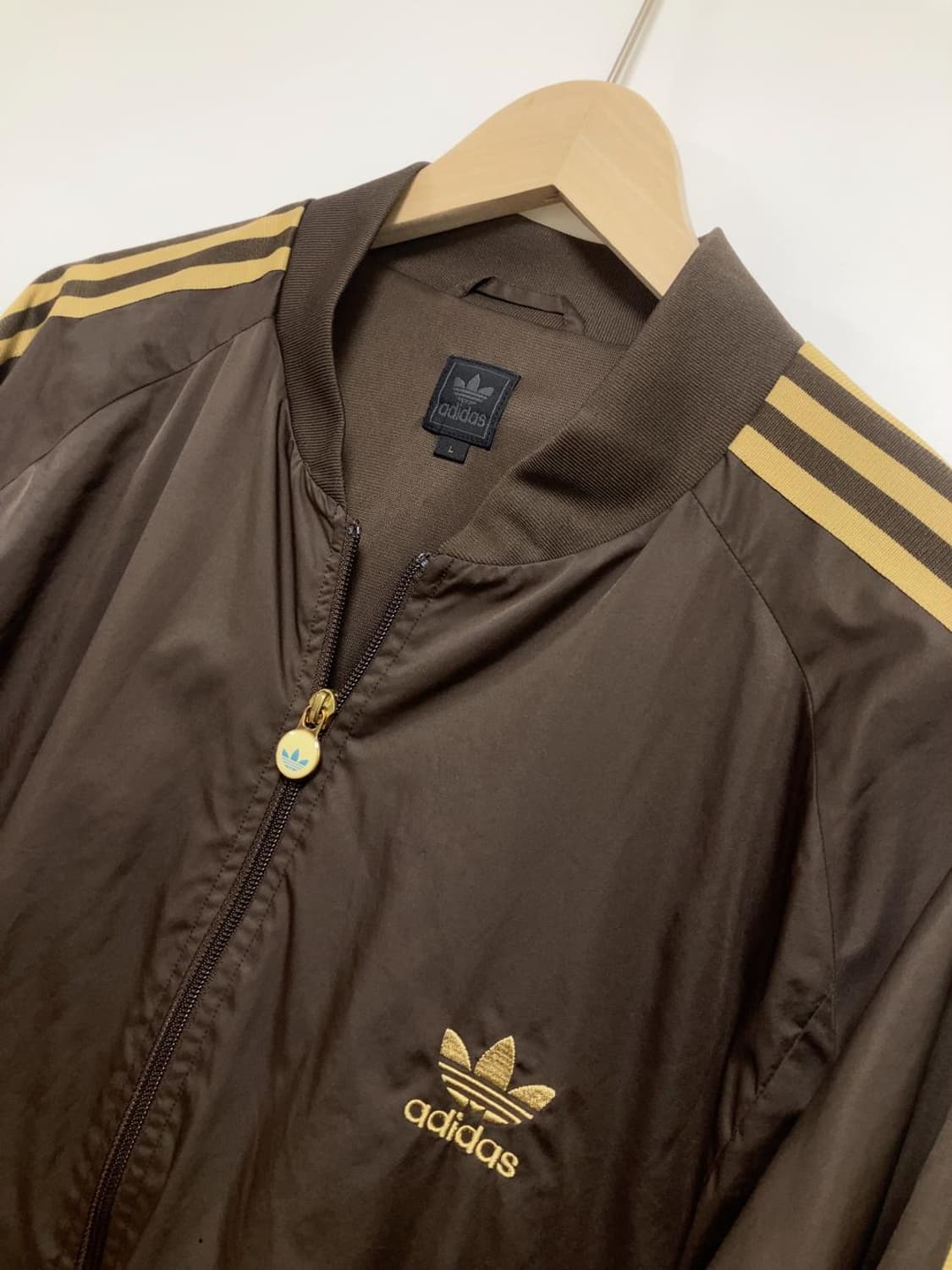 아디다스 브라운 골드 져지 갈금 자켓 집업 트랙탑 상품이미지2