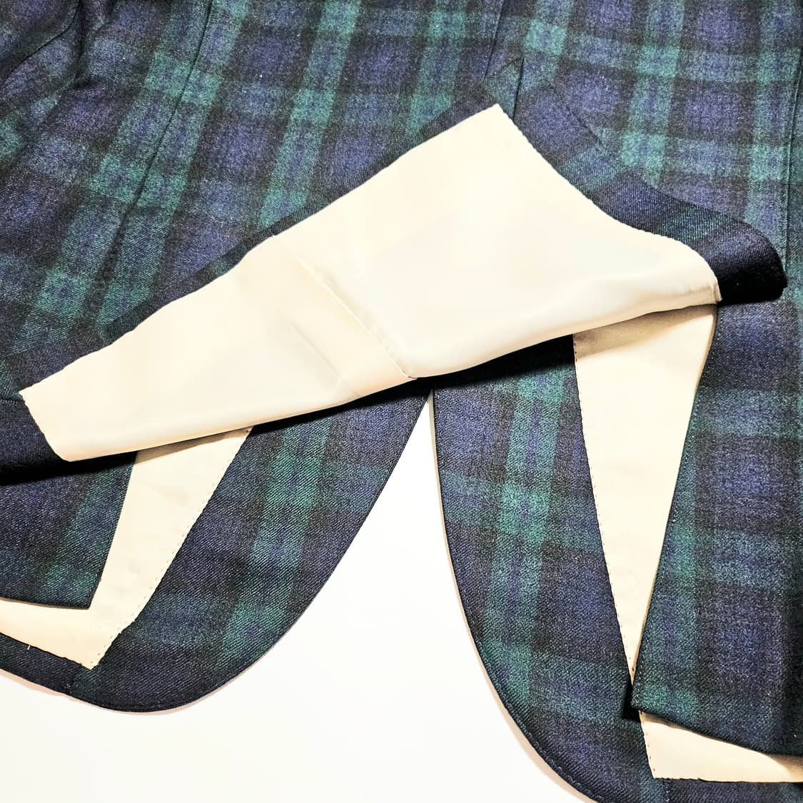 [100(105)][IF+]일본산 울 클래식 테일러드 블레이져 타탄체크 상품이미지4