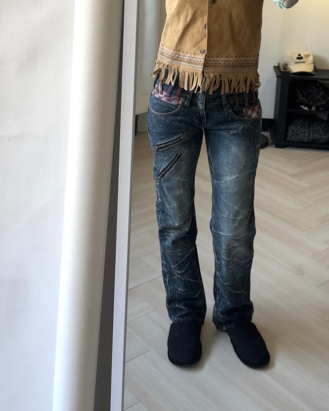 [NYLAUS] double-waist denim pants(check) 상품이미지2