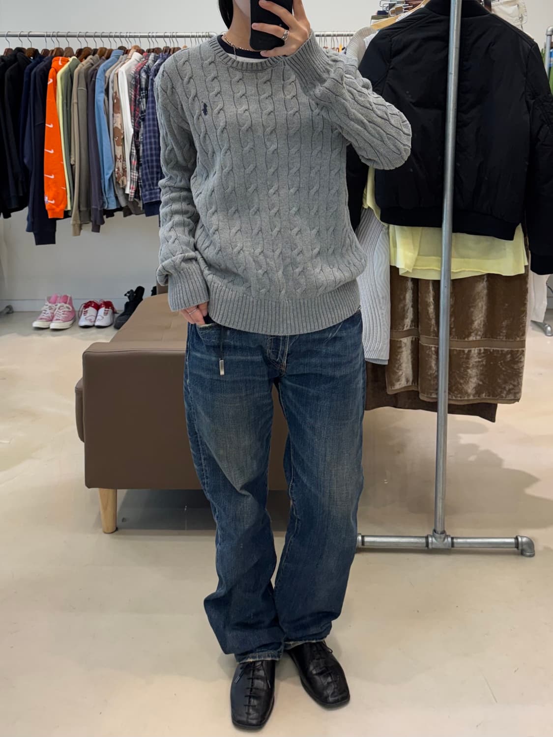 폴로 랄프로렌 케이블 니트 그레이 상품이미지8