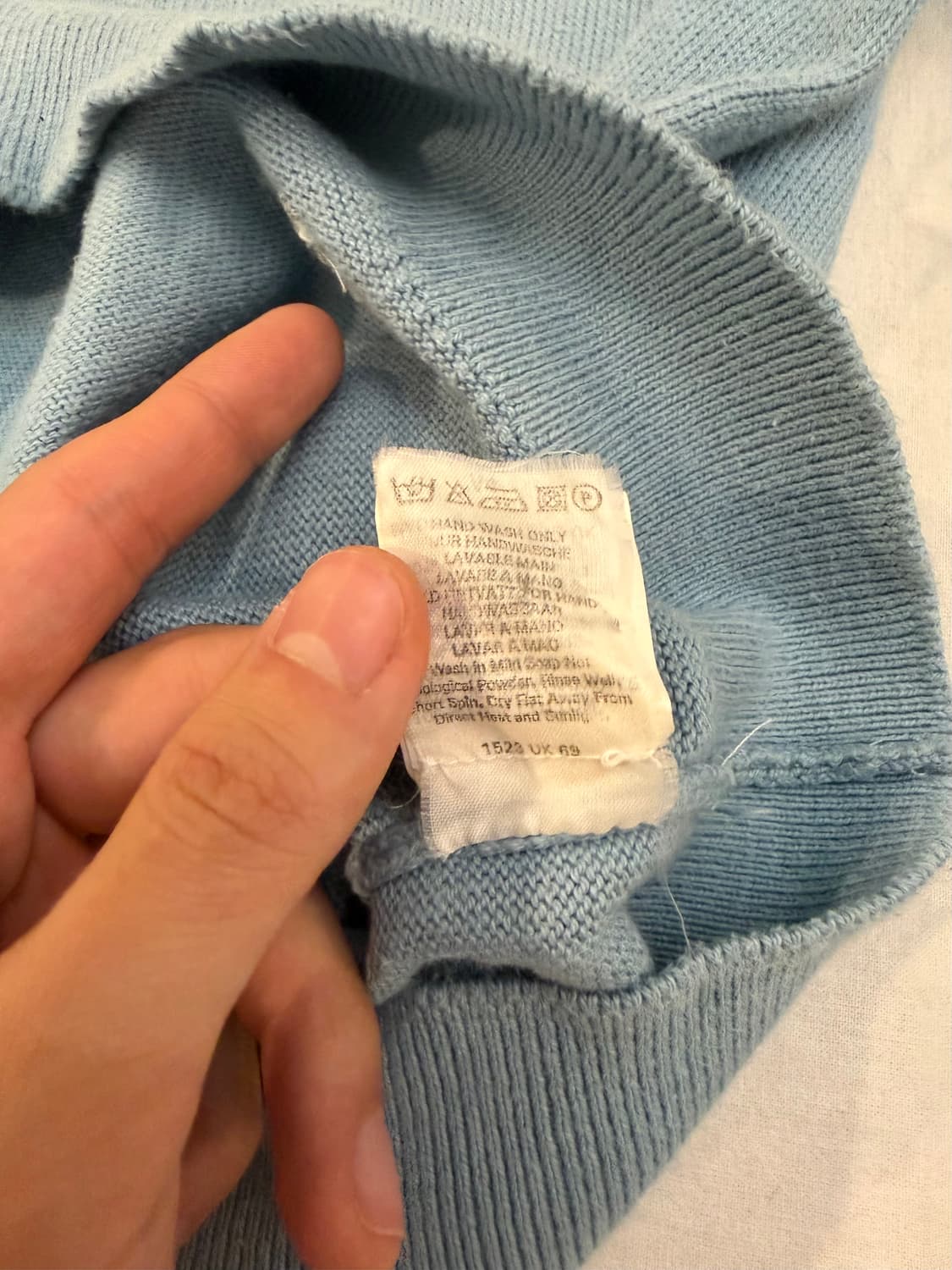 80s 버버리 아카이브 바텀로고 코튼 니트 스카이블루 상품이미지7