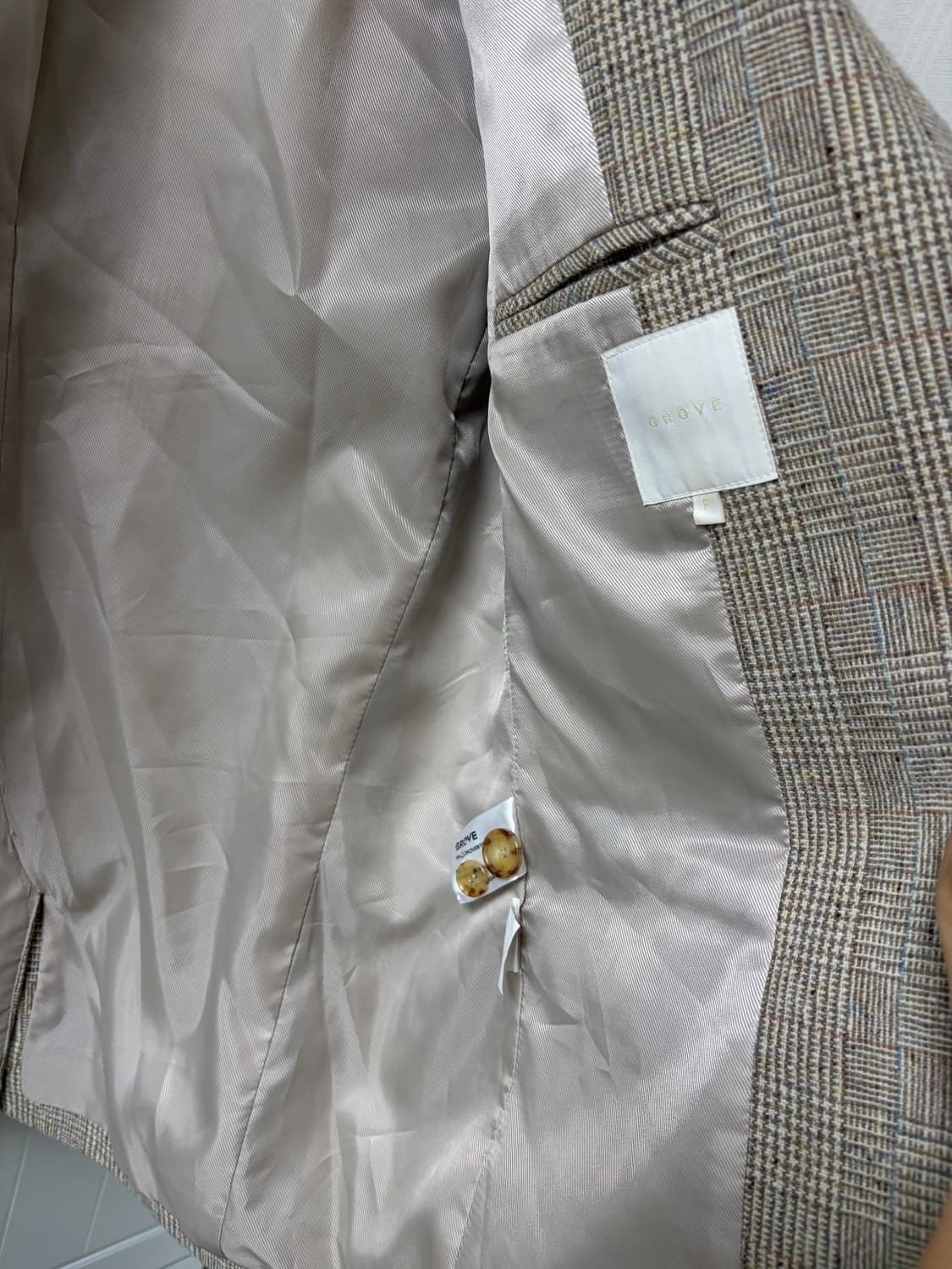 그로브 스토어 체크 울자켓 상품이미지2