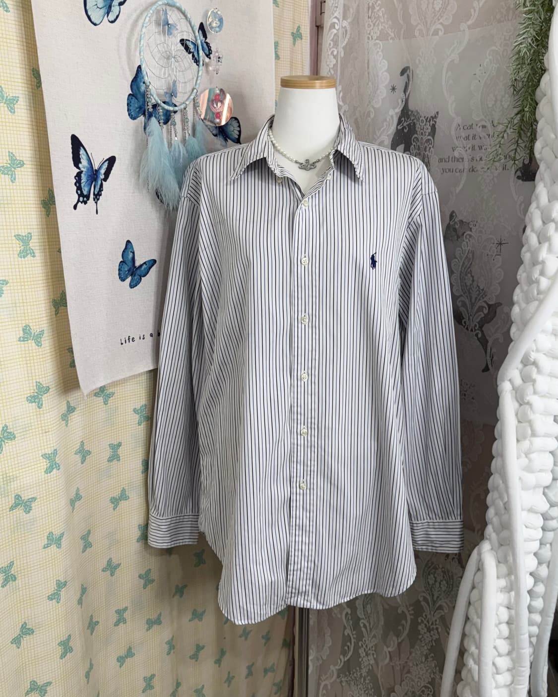 폴로 랄프로렌 블루 스트라이프 셔츠 상품이미지3