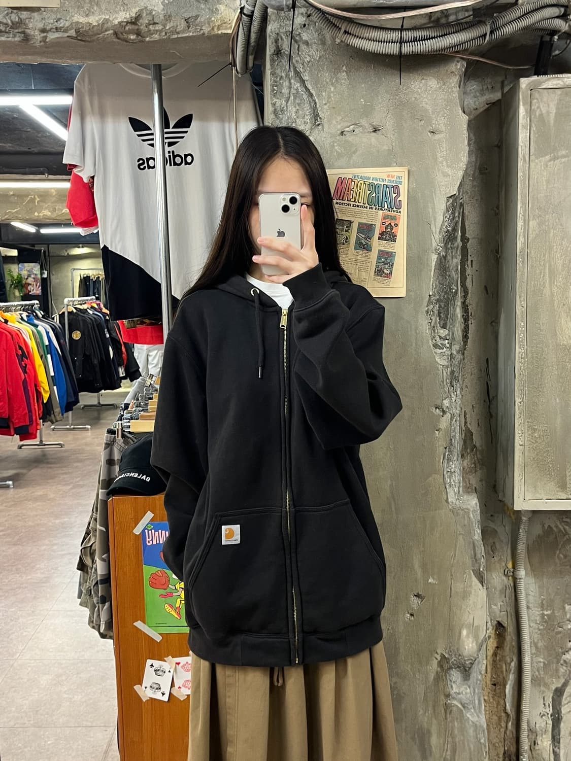 칼하트 후드집업 블랙 M #csz1072 상품이미지2