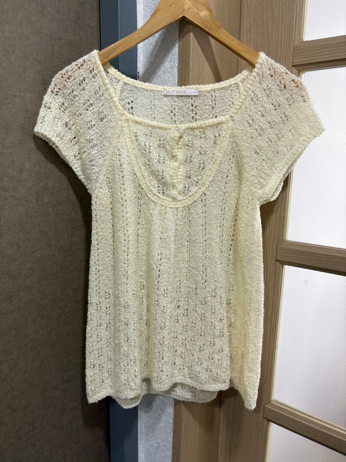 아이보리 반소매 니트 상품이미지10