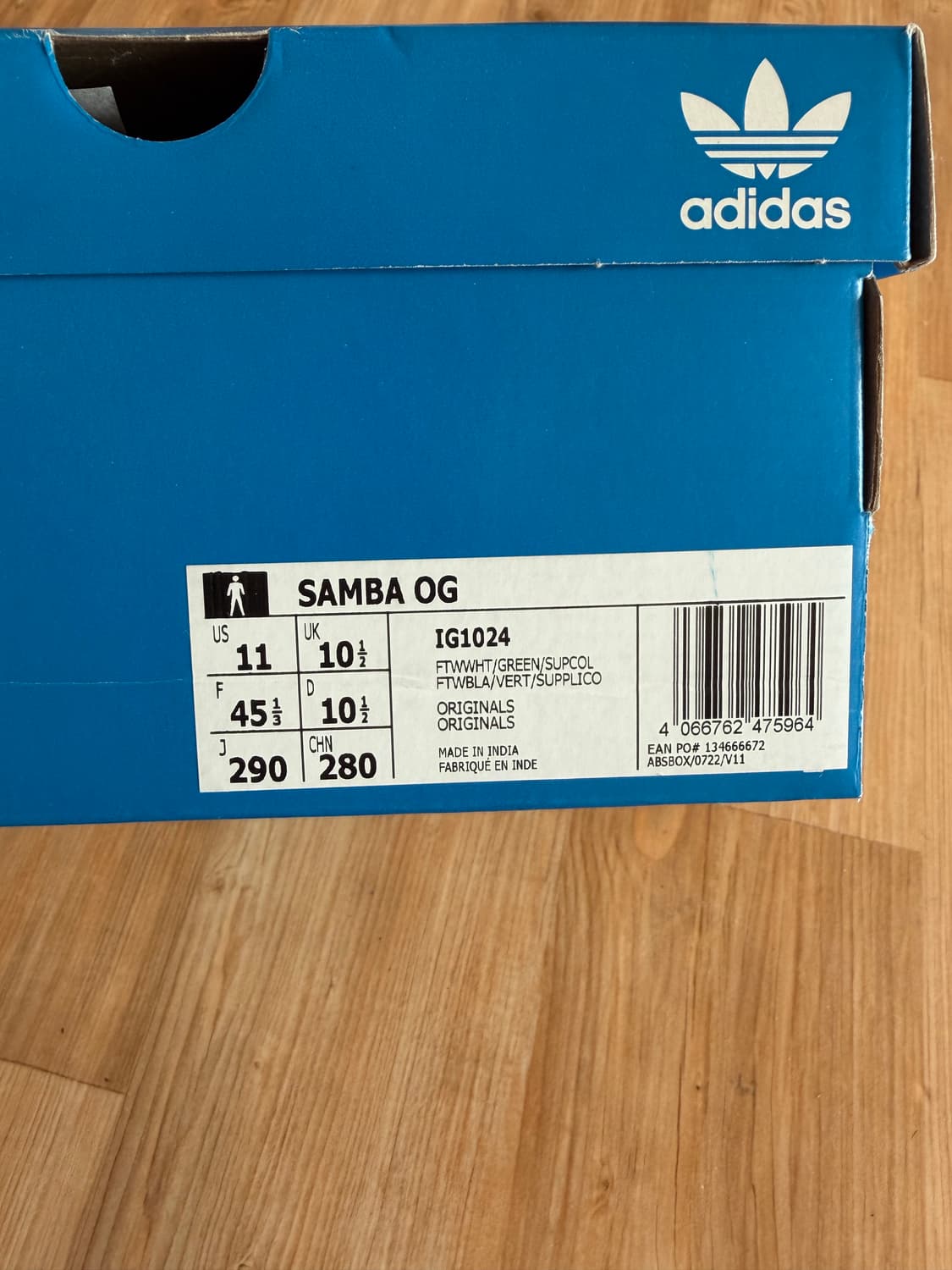 아디다스 삼바 OG 화이트 그린 / IG1024 / 290 상품이미지4