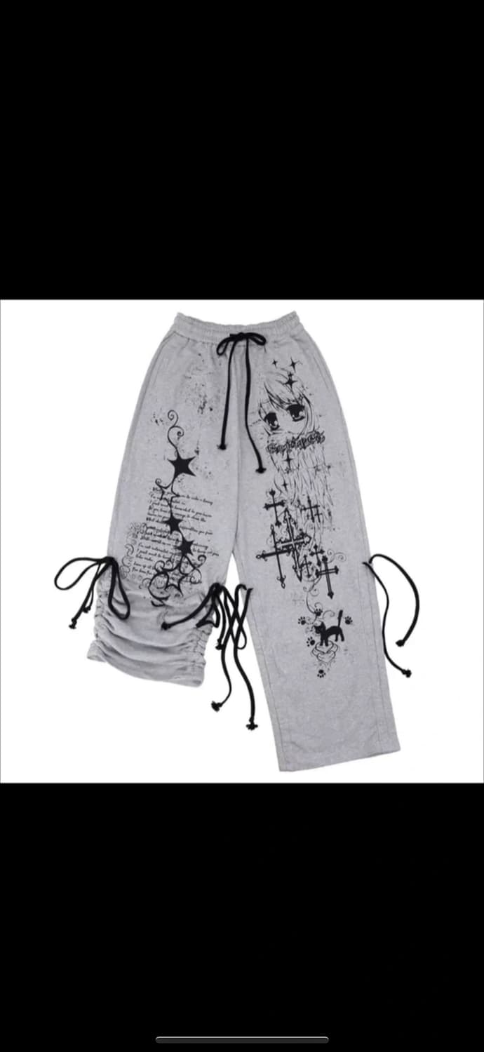 CFIERCE 씨피어스 엔젤걸 그래피티 퍼 후드집업 스웨트팬츠 셋업 세트 상품이미지10