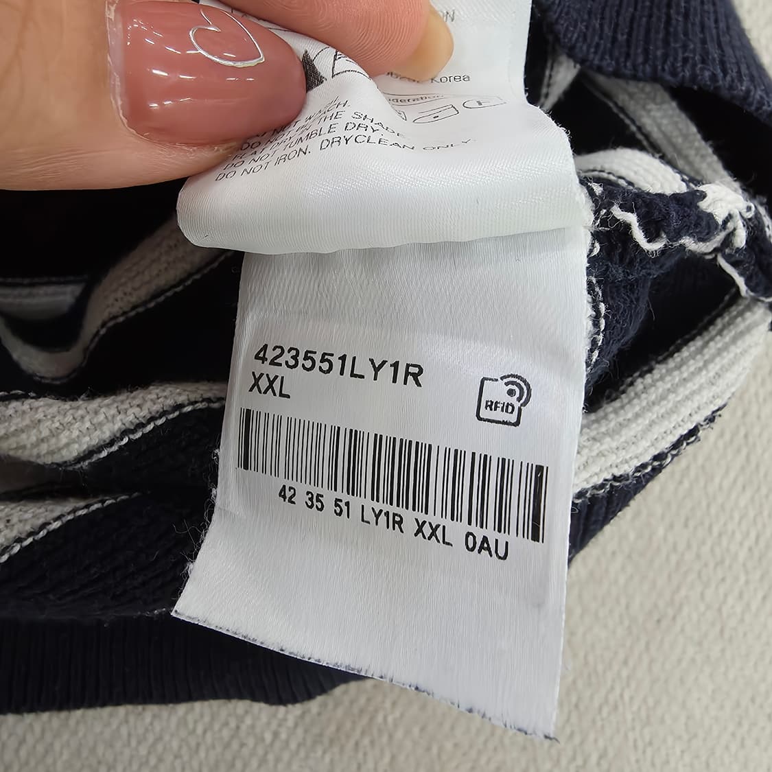 [2XL] 에잇세컨트 스트라이프 니트 카라 반팔티 1231J 상품이미지5