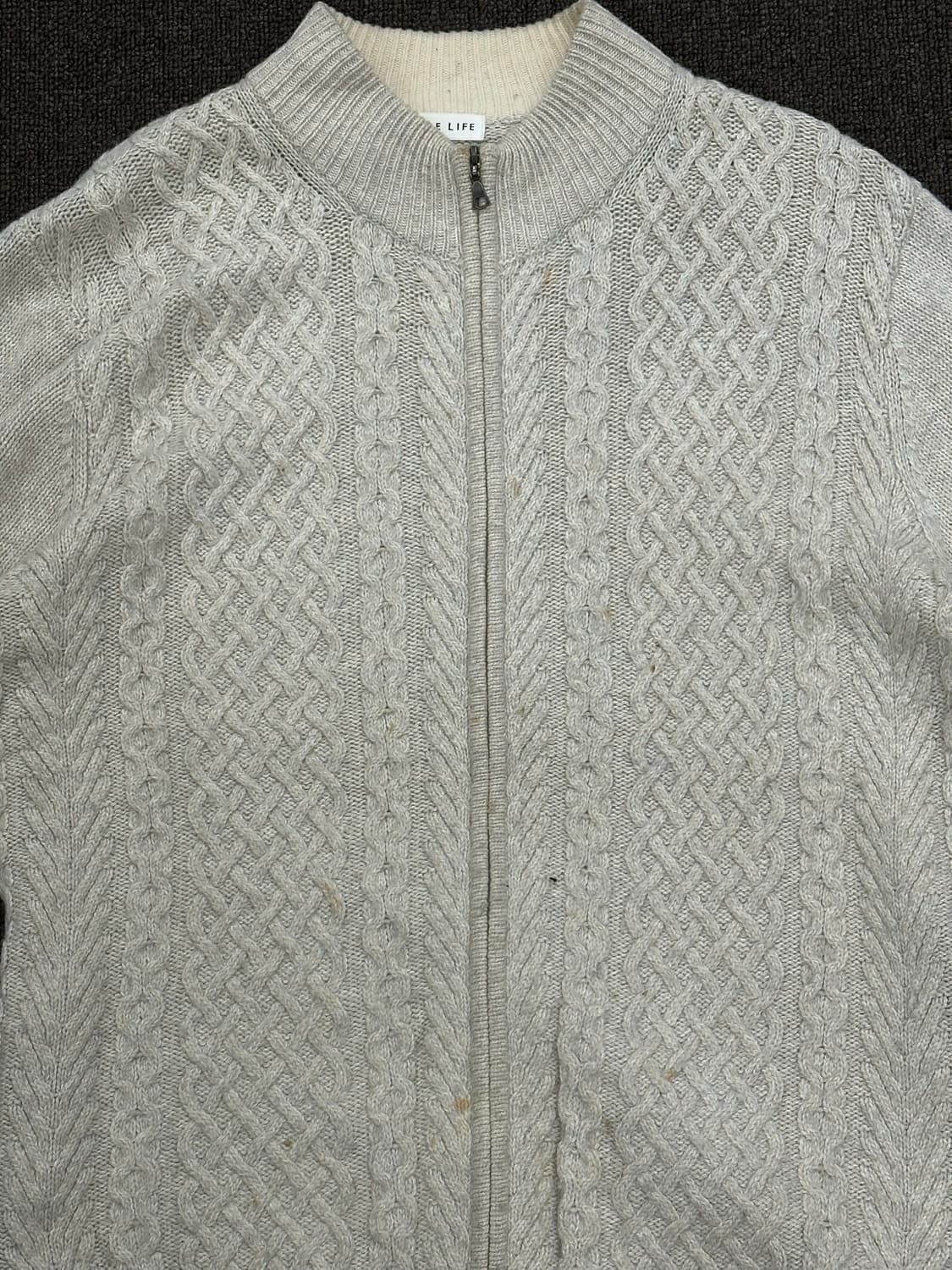 L)simple life 빈티지 케이블 풀집업 스웨터 상품이미지3
