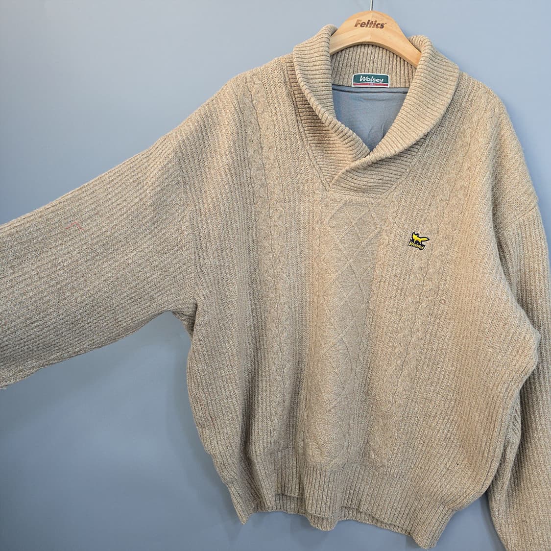 울시(Wolsey) 숄카라 울 니트 베이지 105 상품이미지3