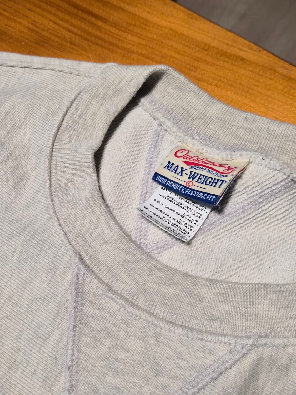 아웃스탠딩 헤비 스웻 맨투맨 오트밀 L 상품이미지3