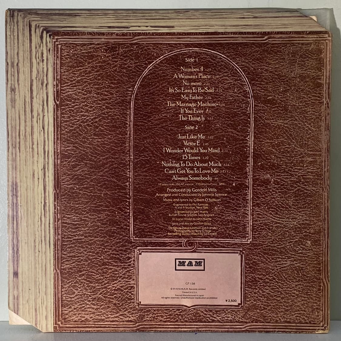 (수입중고LP-팝록) Gilbert O'Sullivan -A Strang 상품이미지2