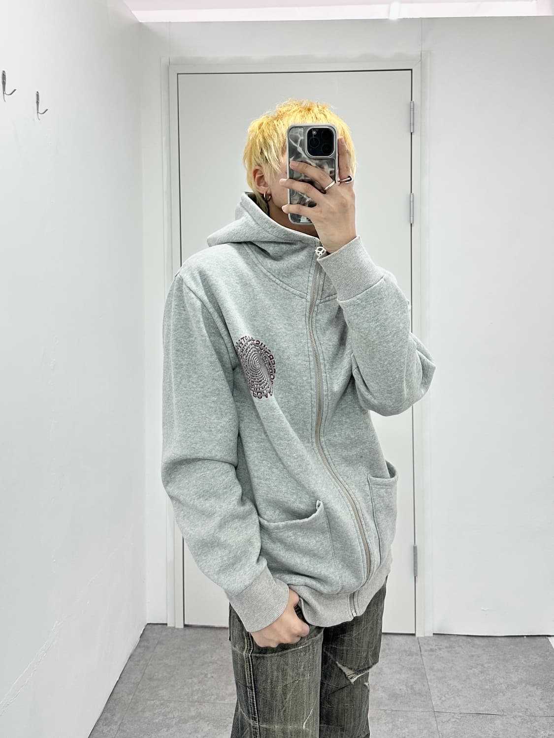 3QR high neck 3D printing hoodie 상품이미지1