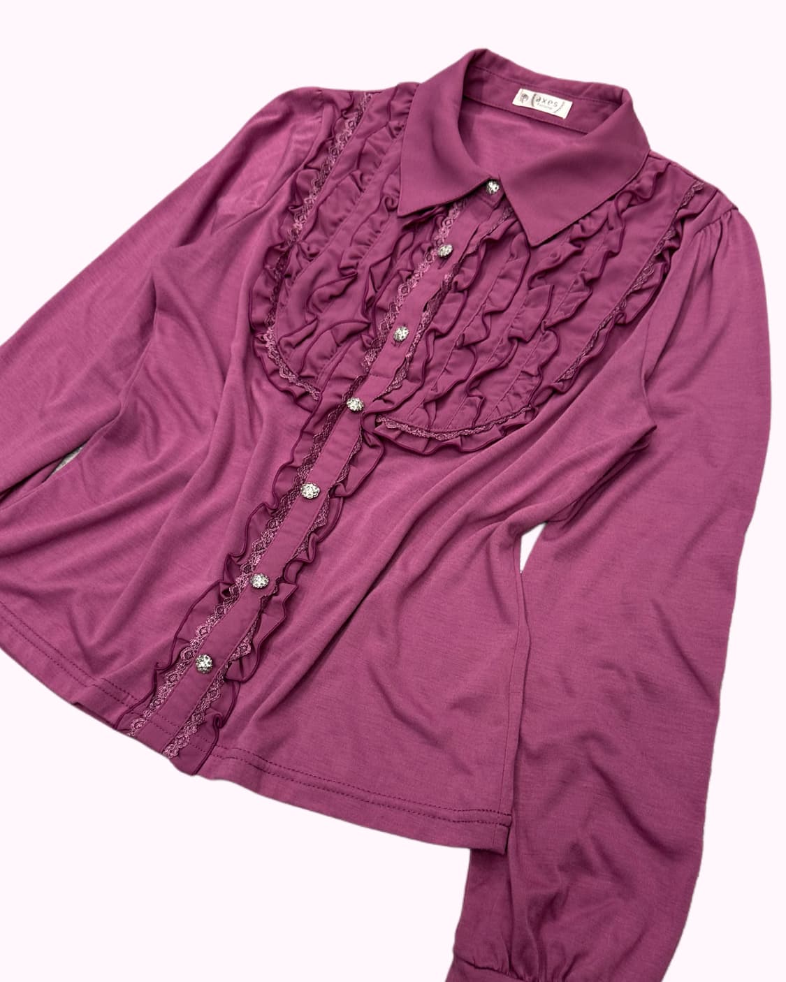 purple frill lace blouse 상품이미지2