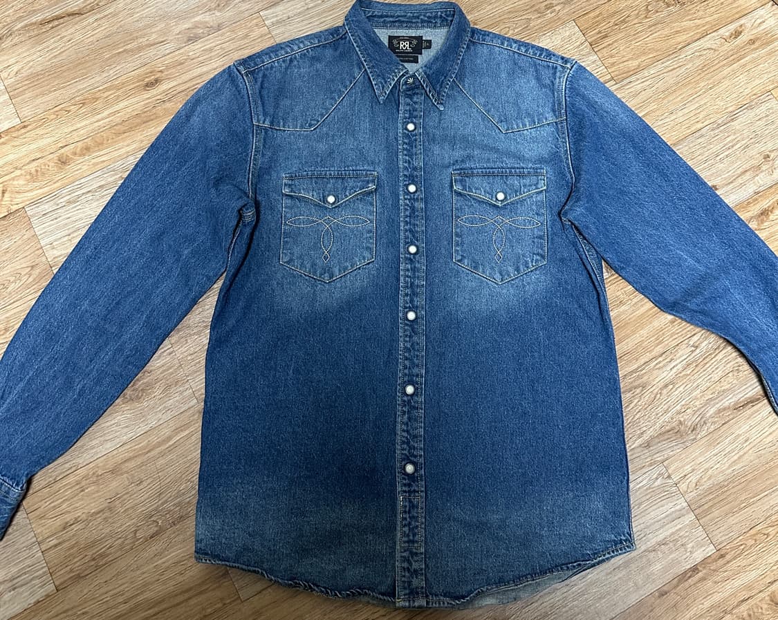 더블알엘 웨스턴 데님 셔츠 상품이미지1