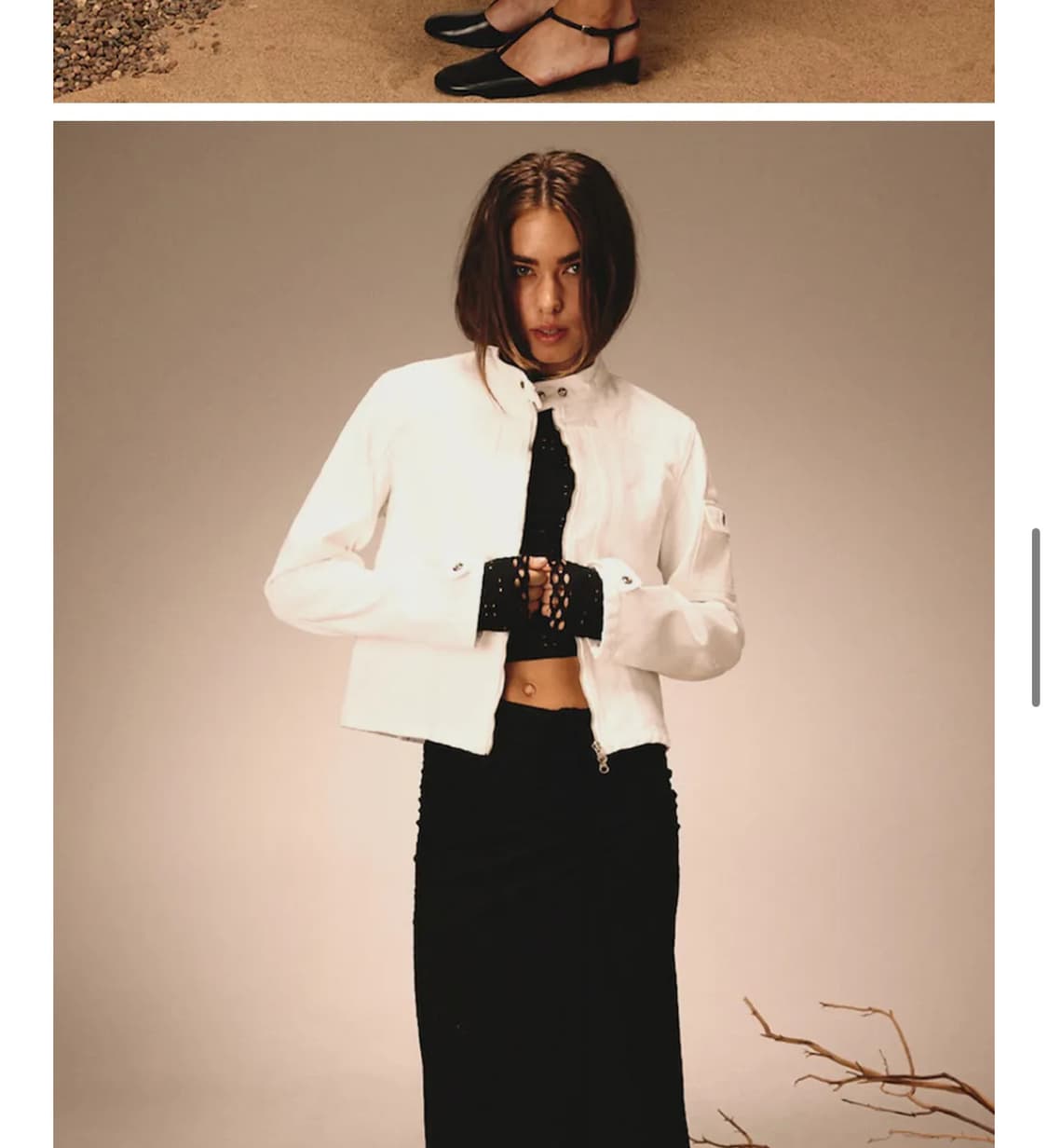 glowny BONES DENIM JACKET(WHITE) 상품이미지2