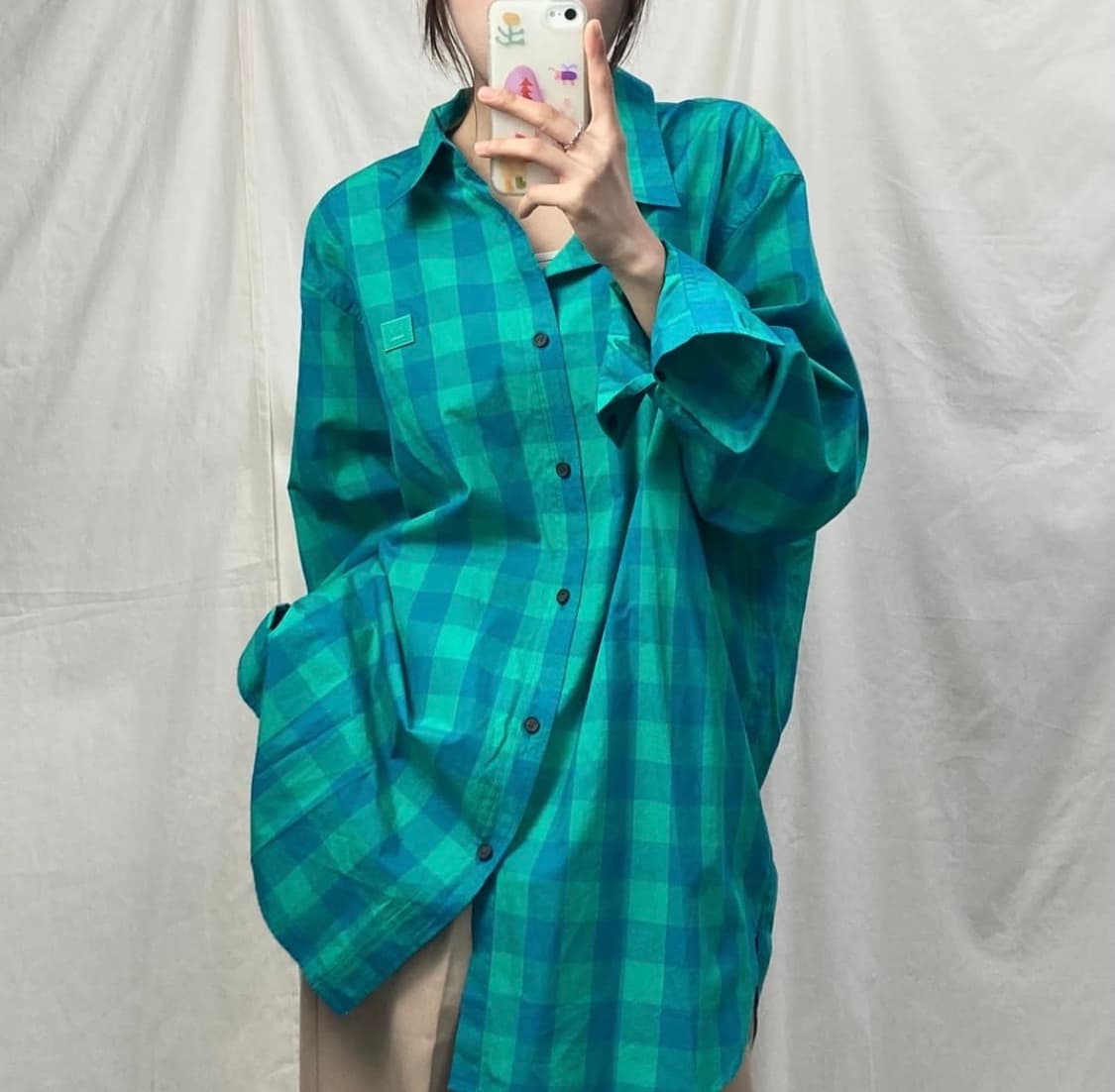 아크네스튜디오 오버핏 사코 체크 페이스 셔츠 S 남녀가능 상품이미지6